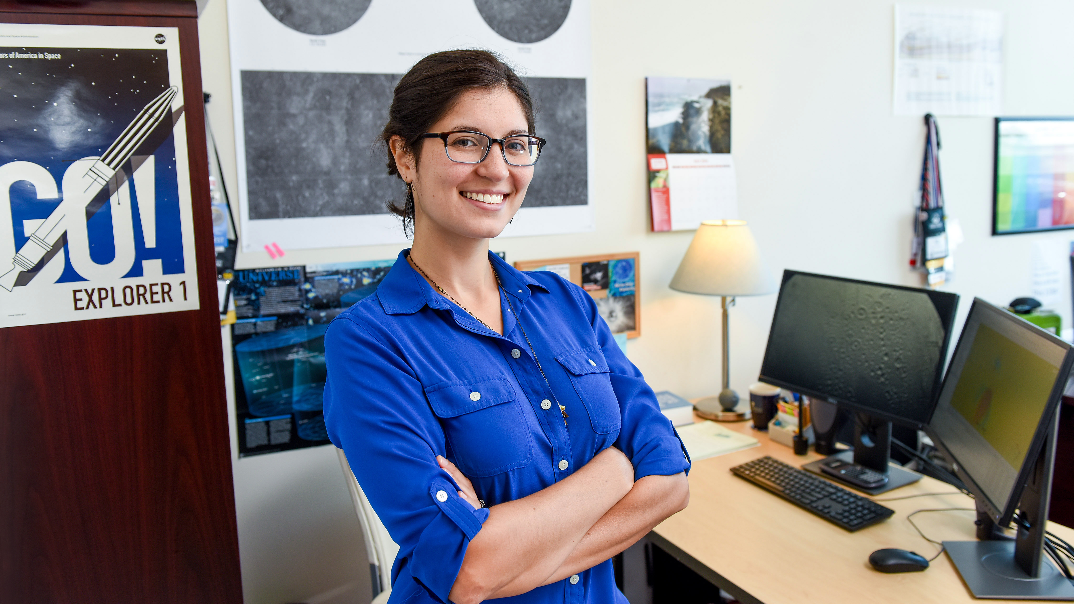 北卡罗来纳州立大学研究生Mallory Kinczyk在校园里的办公室里。