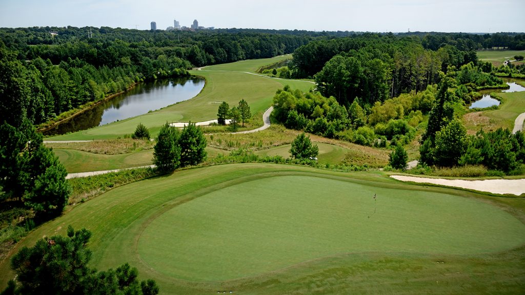 Lonnie Poole高尔夫球场鸟瞰图。