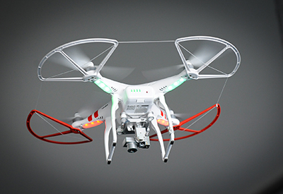 无人驾驶飞机盘旋。