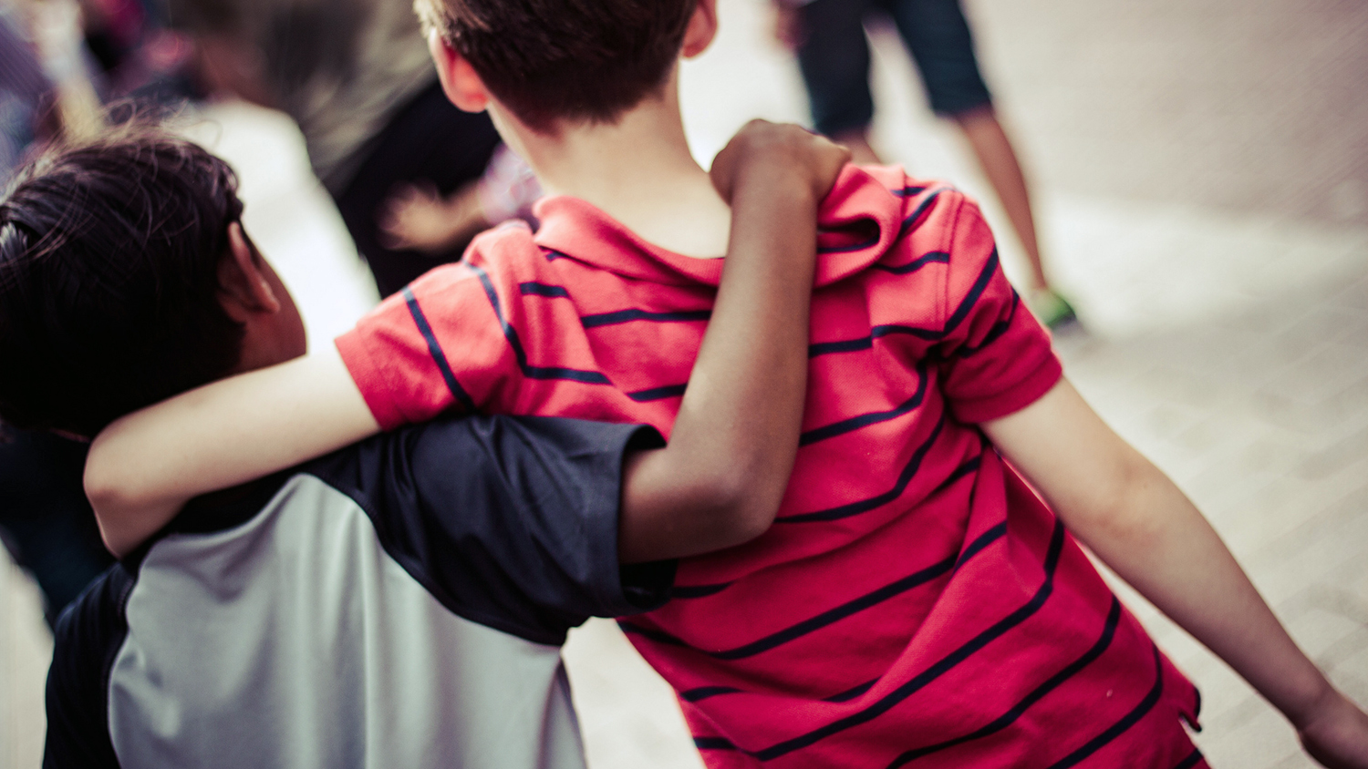 children walking together