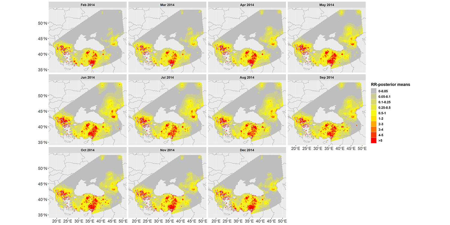2014年LSDV病例分布情况