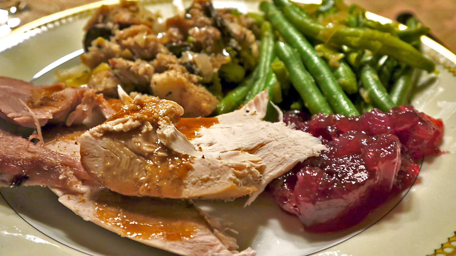 一盘感恩节的剩菜