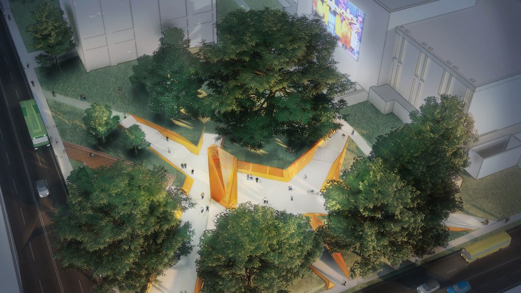 北卡罗来纳自由公园的空中渲染