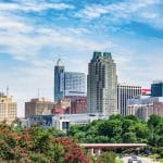 罗利白天的天际线。