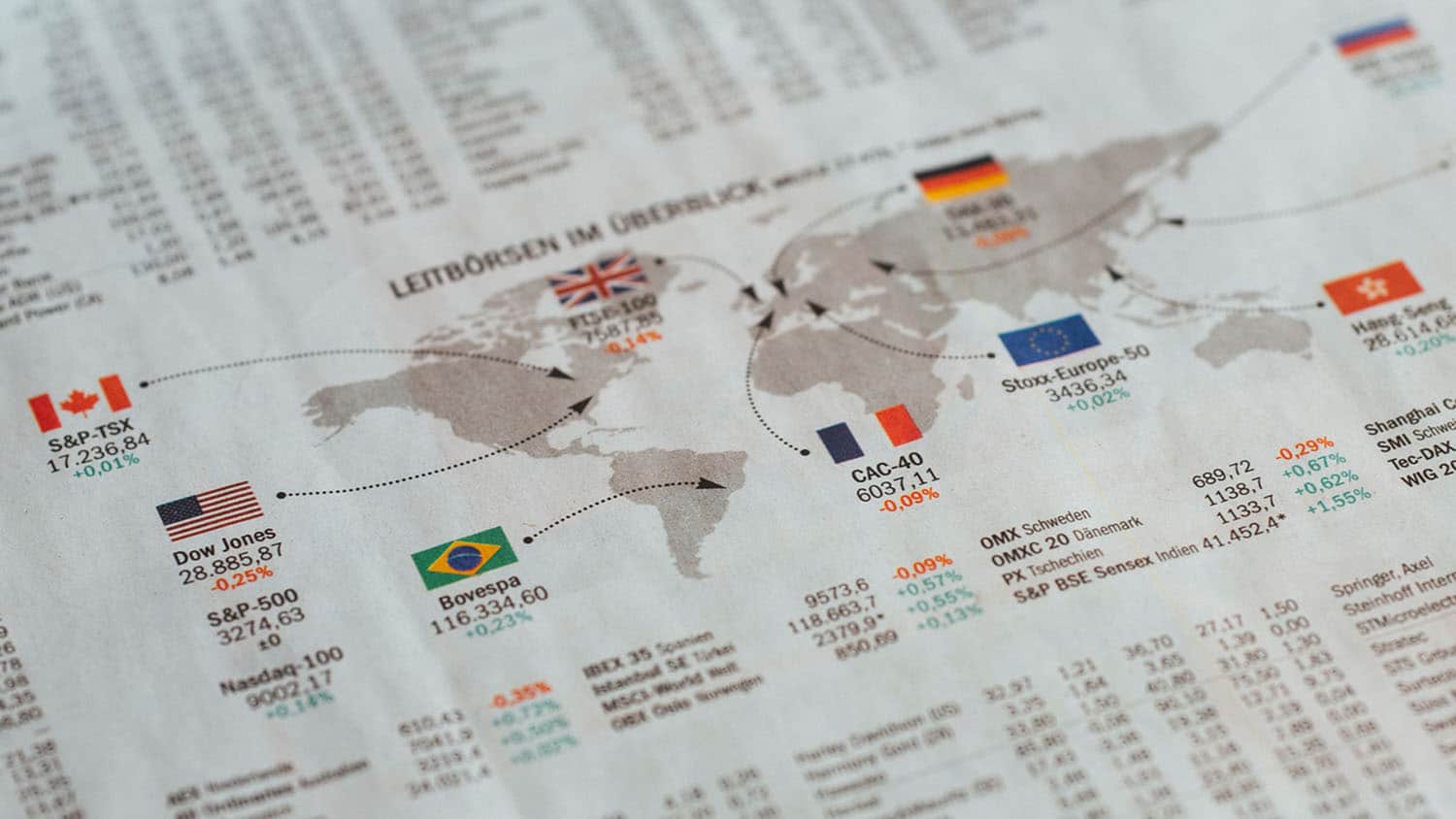 股票交易所世界地图