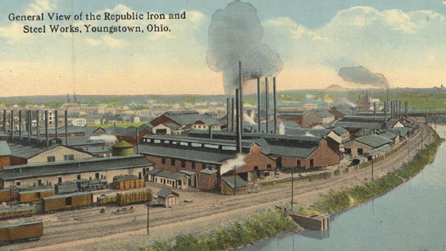 画的是20世纪早期俄亥俄州扬斯敦的工业中心