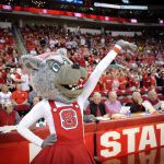 Ms. Wuf fires up the crowd at the PNC Arena.